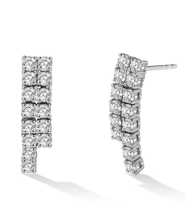 Shiny I Lab-grown Diamond Drop Earrings in 14k white gold