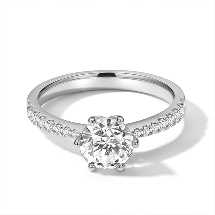 GJ Engagement Solitaire Lab Diamond Ring White Gold