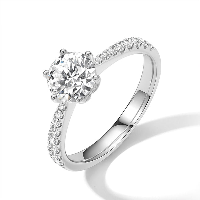 GJ Engagement Solitaire Lab Diamond Ring White Gold