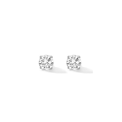 GJ Classic Basket Round Solitaire Diamond Stud Earrings