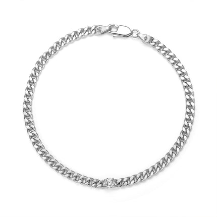 GJ Classic Round Lab-grown Diamond Cuban Chain Necklace