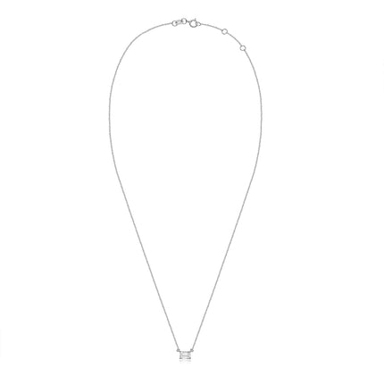 GJ Elementary Emerald Solitaire Pendant Necklace