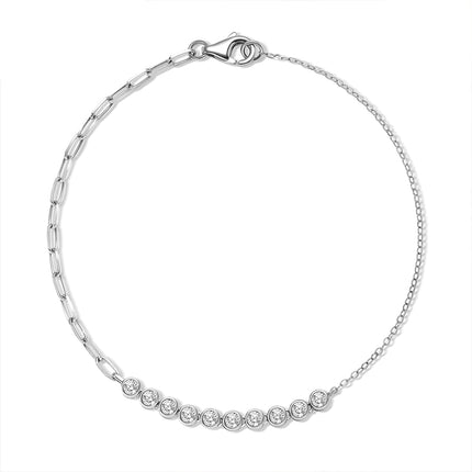 Bubble Bezel-Set Lab Diamond Bracelet white gold