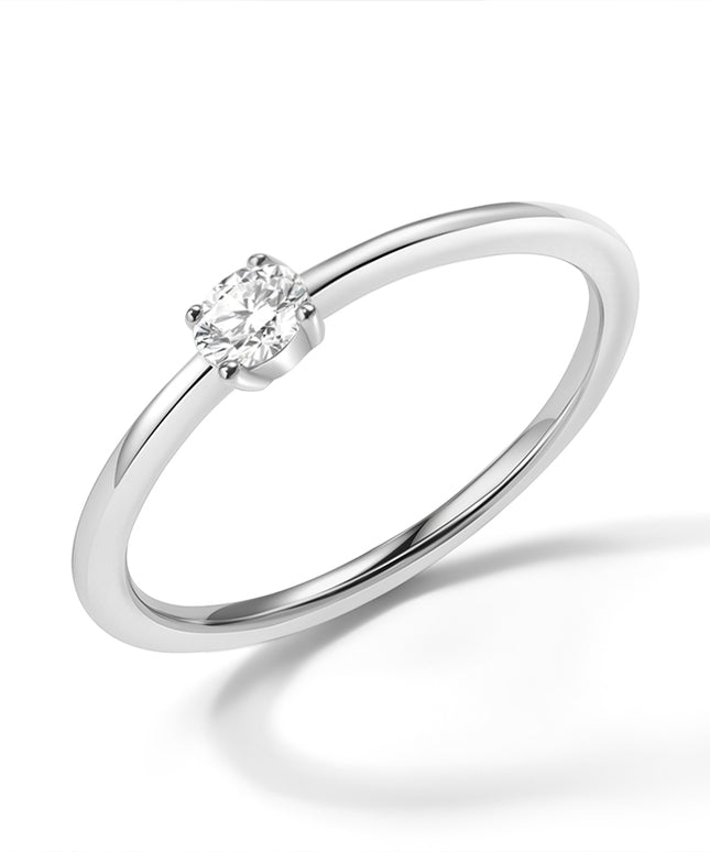 GJ Classic Oval Lab-grown Diamond Ring in 14k white gold