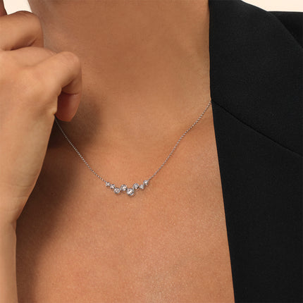 Bubble Bezel-Set Lab Diamond Necklace white gold