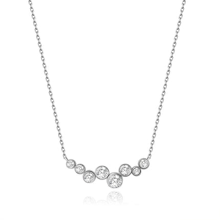 Bubble Bezel-Set Lab Diamond Necklace white gold