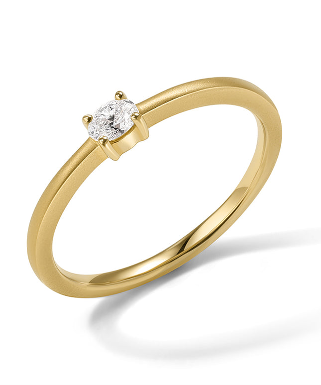 GJ Classic Oval Lab-grown Diamond Ring in 14k yellow gold