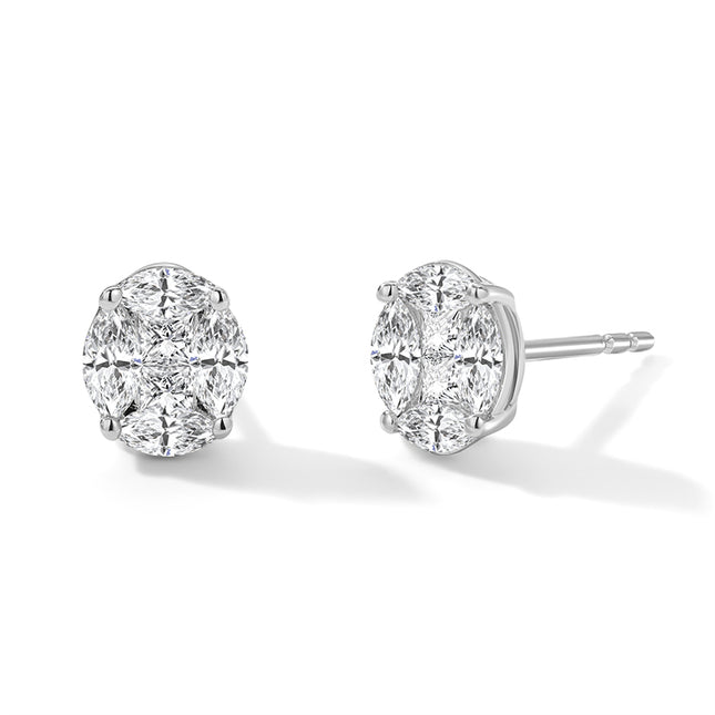 Luxe Oval Brilliant Lab-Grown Diamond Stud Earrings