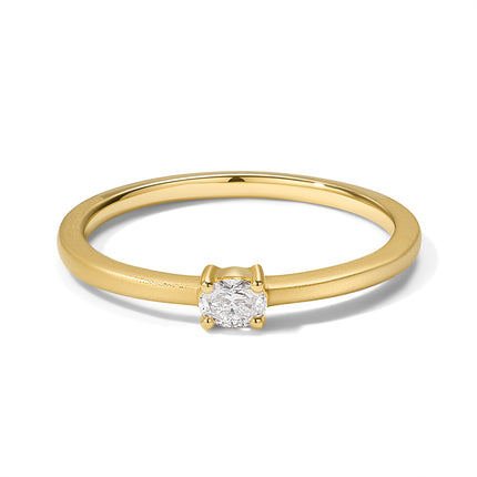 GJ Classic Oval Lab-grown Diamond Ring in 14k yellow gold