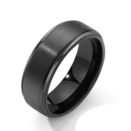 Signature Ring Sleek Matte Black Tungsten Band 8mm