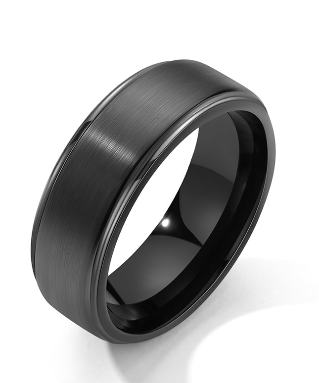 Signature Ring Sleek Matte Black Tungsten Band 8mm