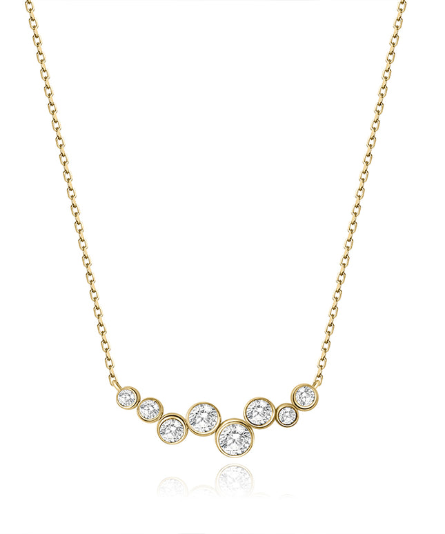 Bubble Bezel-Set Lab Diamond Necklace