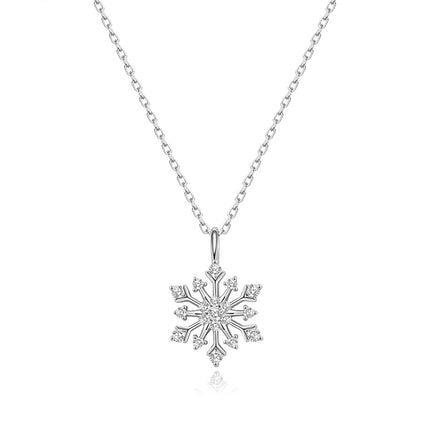 Shiny Snow Lab-grown Diamond Pendant Necklace in 14k white gold