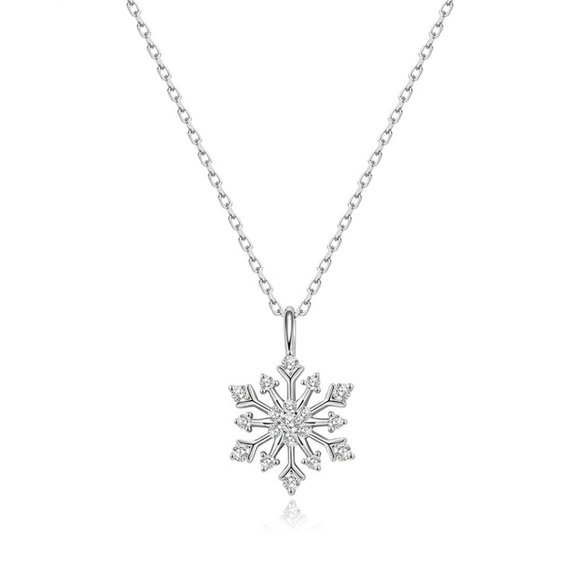 Shiny Snow Lab-grown Diamond Pendant Necklace in 14k white gold