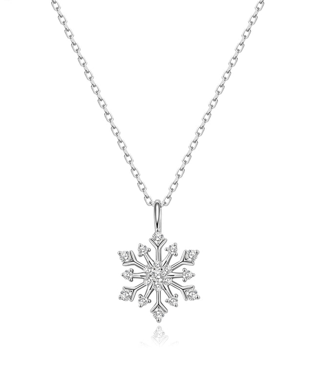 Shiny Snow Lab-grown Diamond Pendant Necklace in 14k white gold