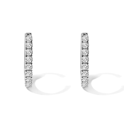 GJ Classic Pavé Lab-Grown Diamond Hoop Earrings in white gold