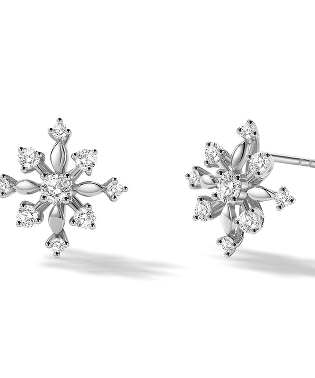 Shiny Snow Lab-grown Diamond Stud Earrings in 14k white gold