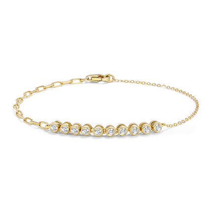 Bubble Bezel-Set Lab Diamond Bracelet 14k Yellow Gold