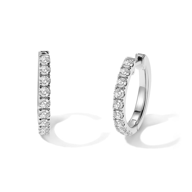 GJ Classic Pavé Lab Diamond Hoop Earrings in white gold