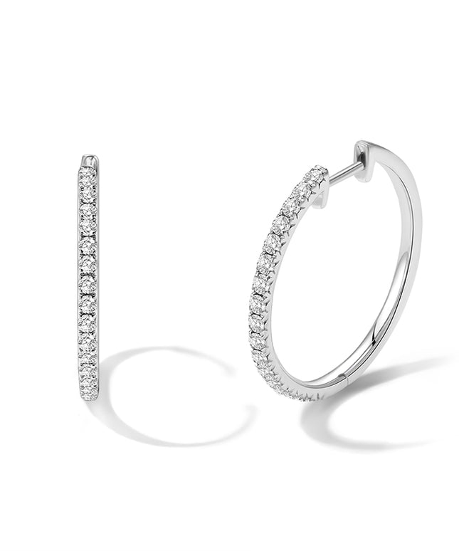 GJ Classic Slim Lab-grown Diamond Hoop Earrings in white gold