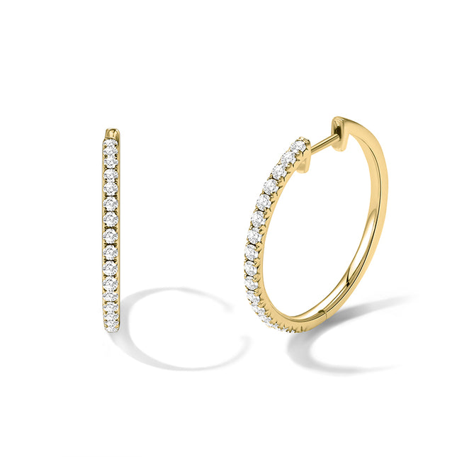 GJ Classic Slim Lab-grown Diamond Hoop Earrings in 14k yellow gold