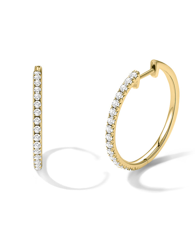 GJ Classic Slim Lab-grown Diamond Hoop Earrings in 14k yellow gold