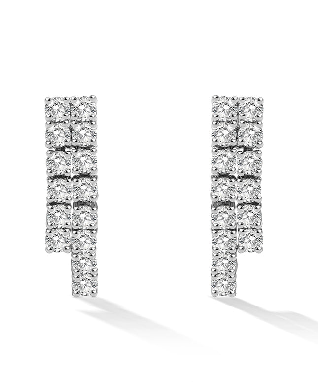 Shiny I Lab-grown Diamond Drop Earrings in 14k white gold