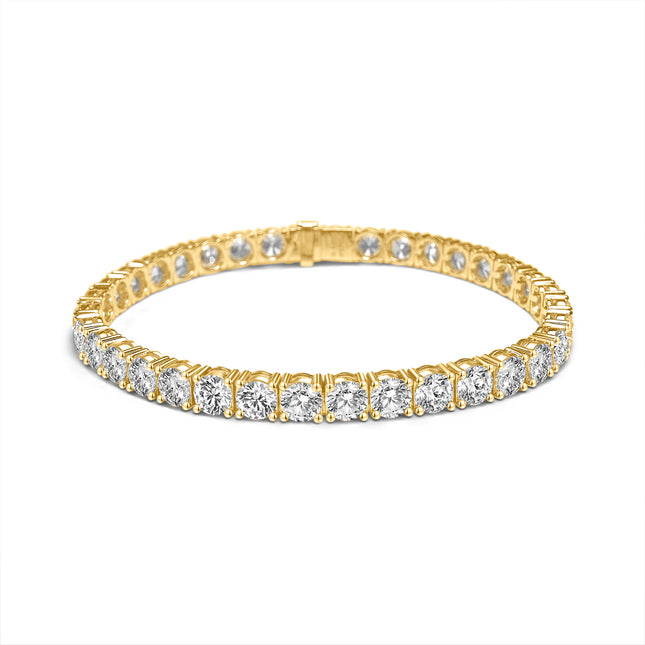 6.9 Carat Round Lab Created Diamond Four Prong Box Tennis Bracelet 