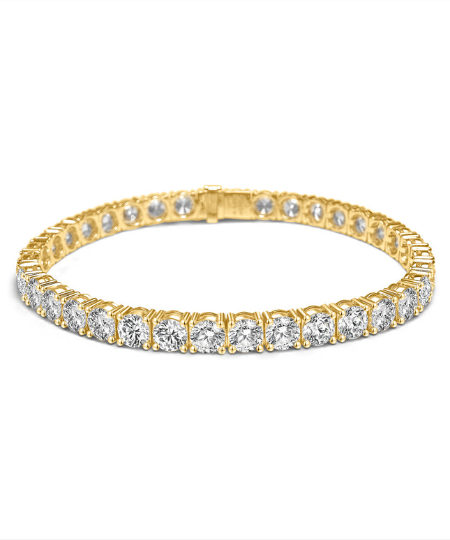 6.9 Carat Round Lab Created Diamond Four Prong Box Tennis Bracelet 