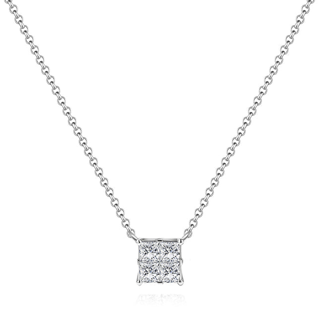 Cube sugar Princess-cut Lab-Grown Diamond Necklace