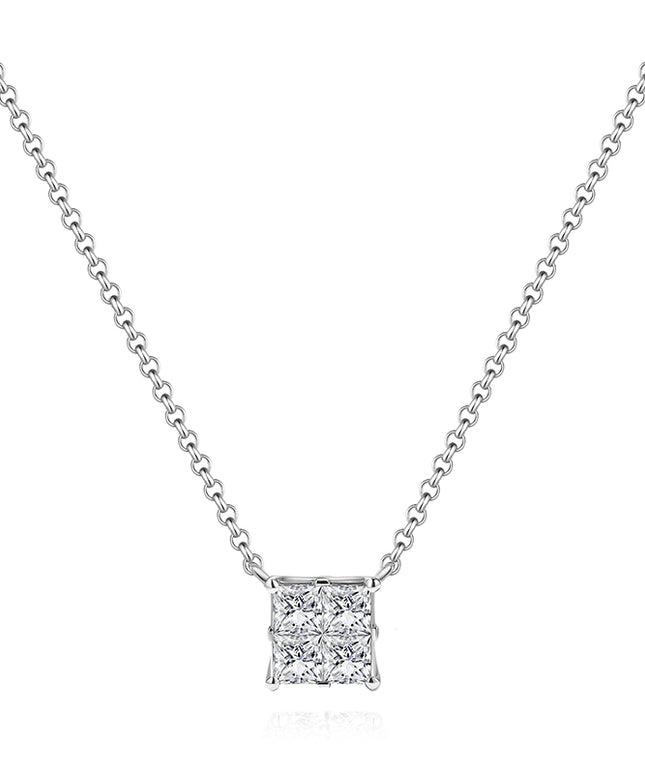 Cube sugar Princess-cut Lab-Grown Diamond Necklace