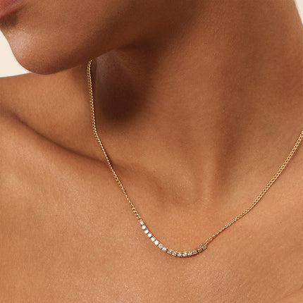 GJ Classic Flexible Lab-Grown Diamond Necklace in 14k yellow gold