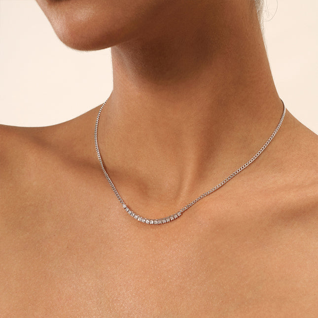 GJ Classic Flexible Lab-Grown Diamond Necklace in white gold
