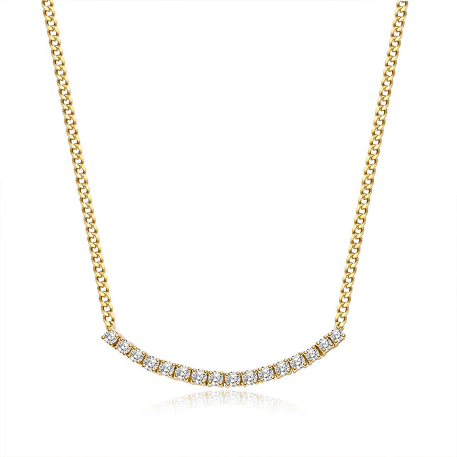 GJ Classic Flexible Lab-Grown Diamond Necklace in 14k yellow gold