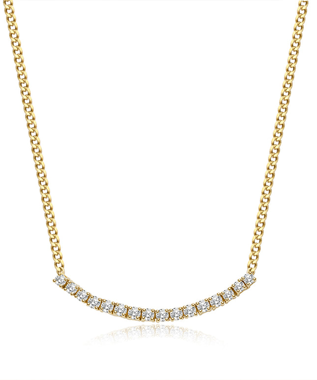 GJ Classic Flexible Lab-Grown Diamond Necklace in 14k yellow gold