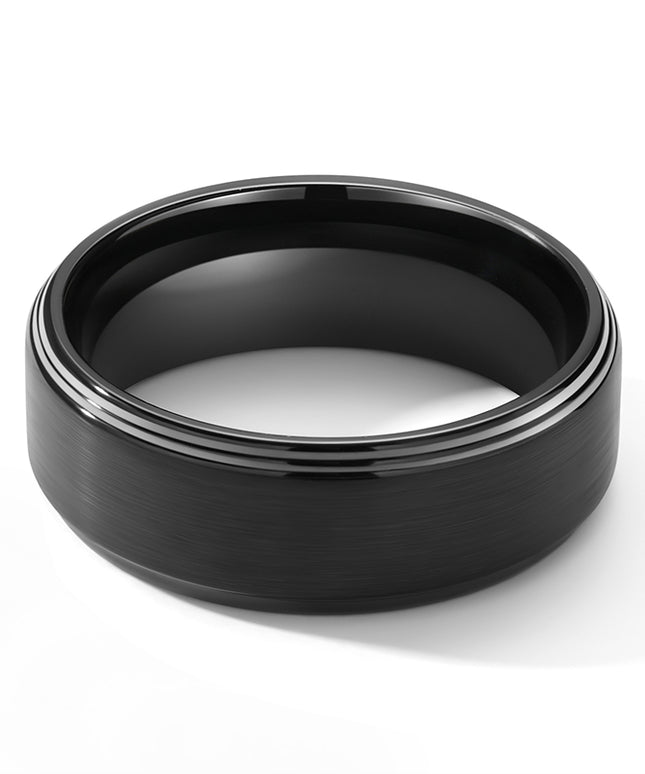 Signature Ring Sleek Matte Black Tungsten Band 8mm