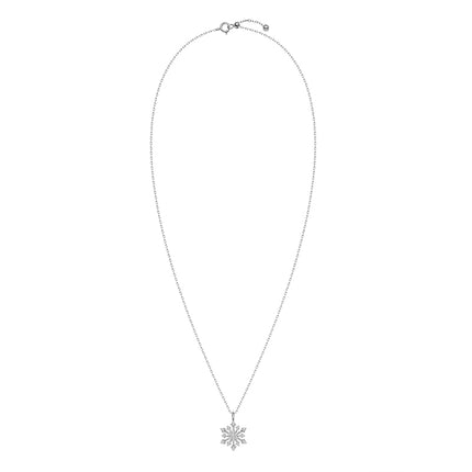 Shiny Snow Lab-grown Diamond Pendant Necklace in 14k white gold