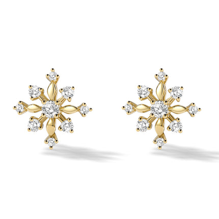 Shiny Snow Lab-grown Diamond Stud Earrings in 14k yellow gold