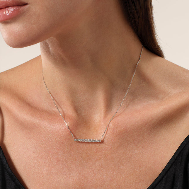 Shiny I Lab-grown Diamond Bar Necklace Gemmy Jammy