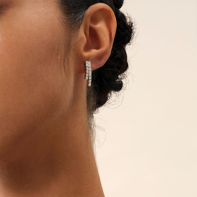 Shiny I Lab-grown Diamond Drop Earrings in 14k white gold