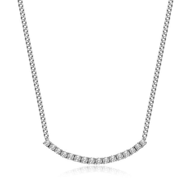 GJ Classic Flexible Lab-Grown Diamond Necklace in 14k white gold