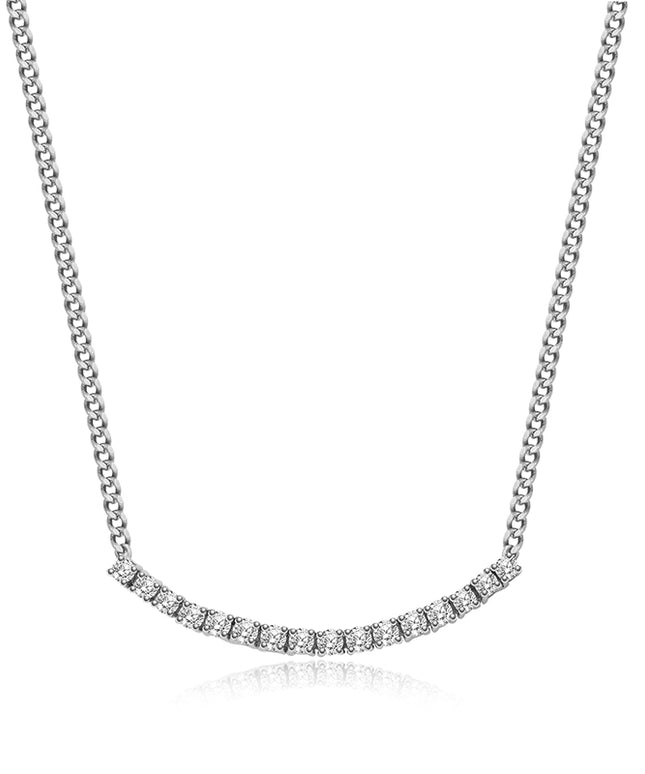 GJ Classic Flexible Lab-Grown Diamond Necklace in 14k white gold