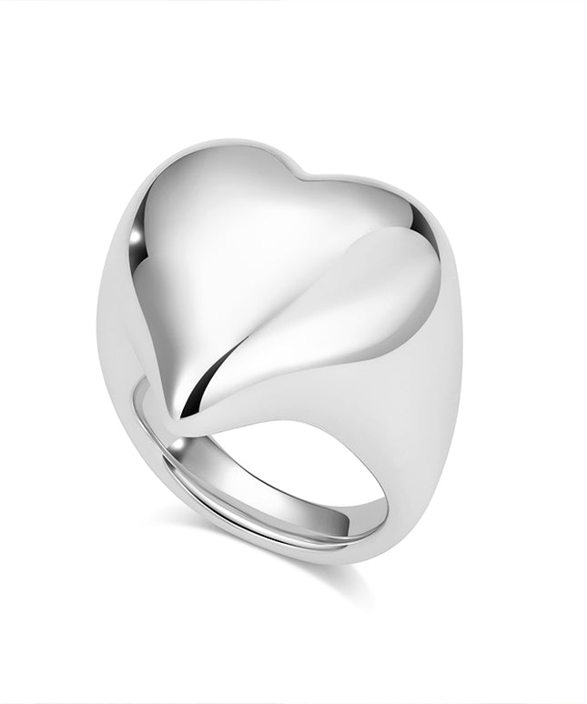 Big Heart Dome Ring Sterling silver