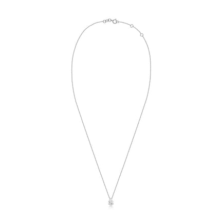 Shiny Drop Pear Solitaire Lab Diamond Pendant Necklace white gold