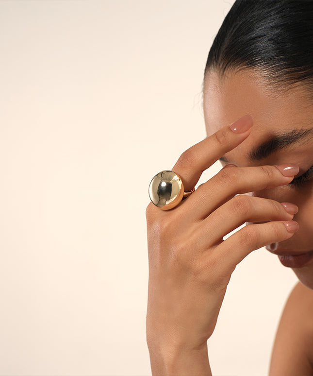 The Bean Sculpture Dome Ring in Sterling Silver