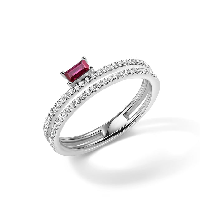 Terzetto Ruby Diamond Ring