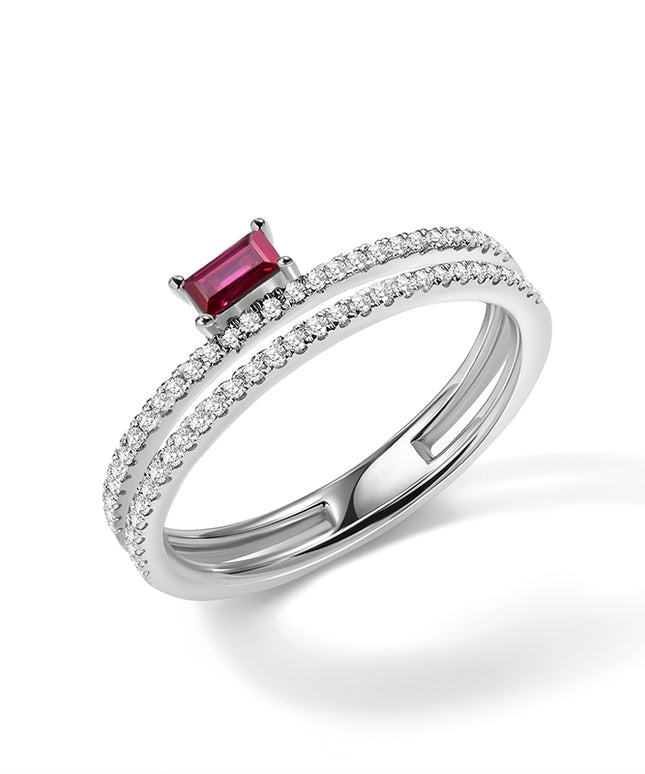 Terzetto Ruby Diamond Ring