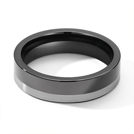 Signature Ring Sleek Black Tungsten Wedding Band