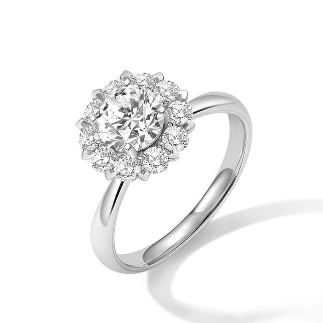 GJ Engagement Pavé Halo Diamond Ring