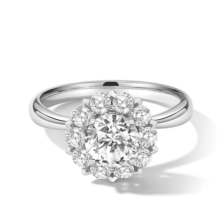 GJ Engagement Pavé Halo Diamond Ring